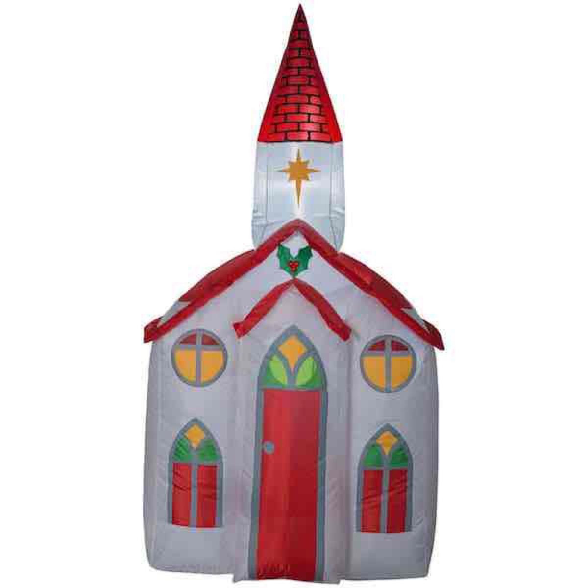 6 ft. Pre-lit Inflatable Church Airblown Scene