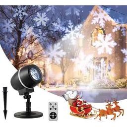 13.5 in. Rotating Black Christmas Projector Light with Remote Control