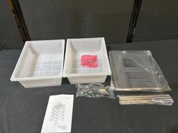 12.5 in. W x 30 in. H Clear Plastic 4-Drawer Cart Storage Bin Organizer Rolling