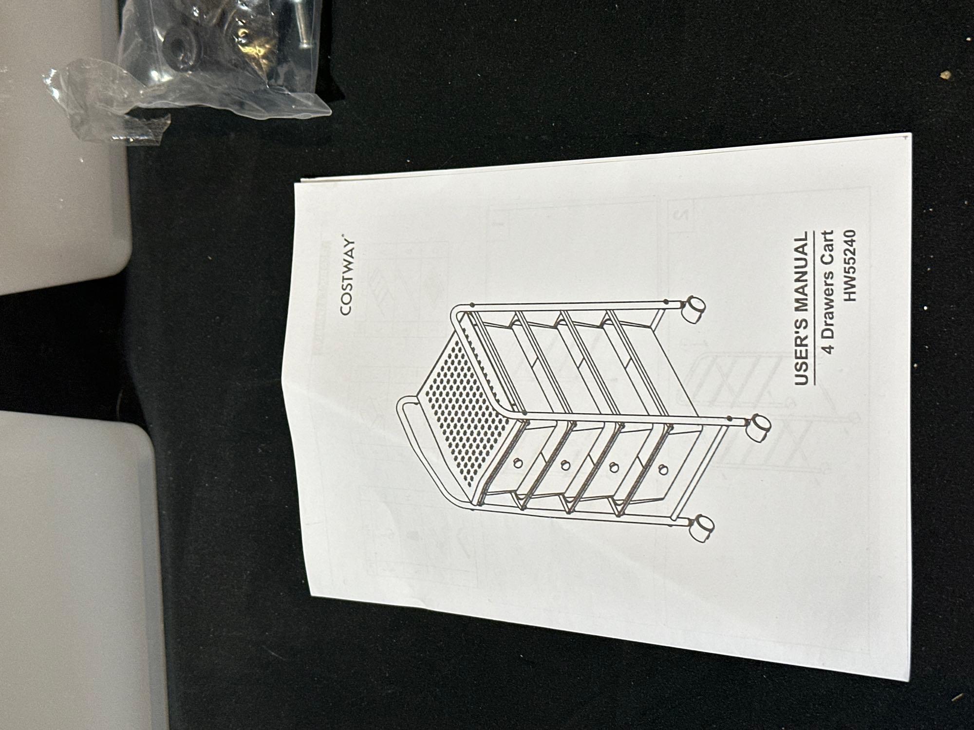 12.5 in. W x 30 in. H Clear Plastic 4-Drawer Cart Storage Bin Organizer Rolling