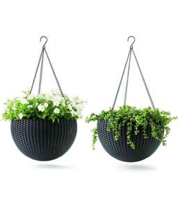 Set 13.8? Round Rattan Hanging Planters