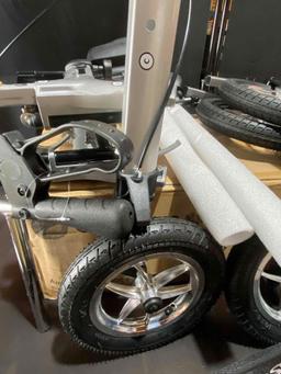 OasisSpace Pneumatic Rubber Upright Walker,All Terrain Up Rollator with Seat,Tall Rolling Walker