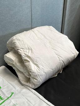 White Blanket With Sand Bag