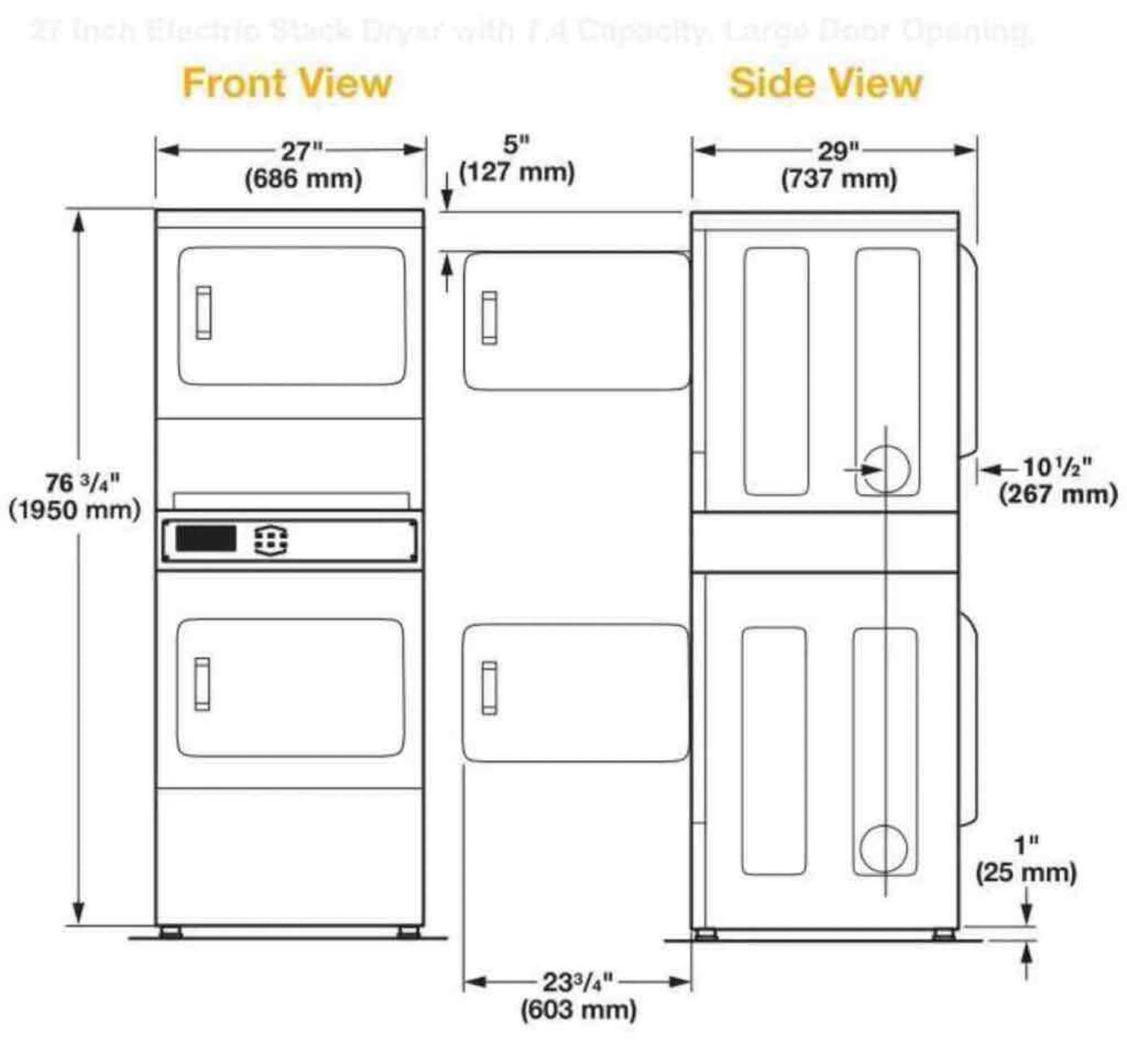 Whirlpool Commercial Electric Stack Dryer, Non-Coin