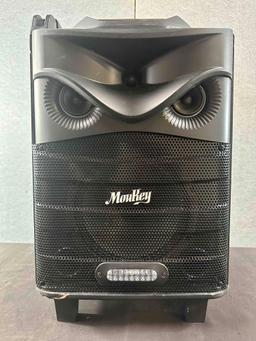 Moukey Karaoke Machine, PA System Subwoofer, Portable Bluetooth Speaker w/ 2 Wireless Microphones,