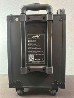 Moukey Karaoke Machine, PA System Subwoofer, Portable Bluetooth Speaker w/ 2 Wireless Microphones,