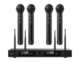 Donner Wireless Microphone System, UHF Wireless Microphone Set with 4 Handheld Dynamic Microphones,