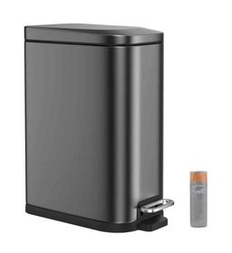 BETHEBEST 15 Liter/4 Gallon Trash Can with Soft Close Lid,Stainless Steel Trash Can with Removable