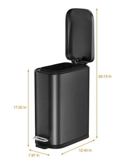 BETHEBEST 15 Liter/4 Gallon Trash Can with Soft Close Lid,Stainless Steel Trash Can with Removable
