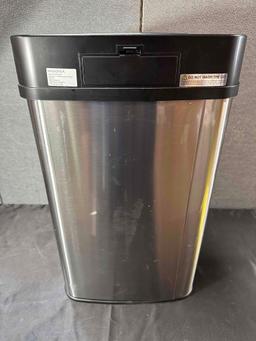 Insignia - 13 Gal. Automatic Trash Can - Stainless Steel