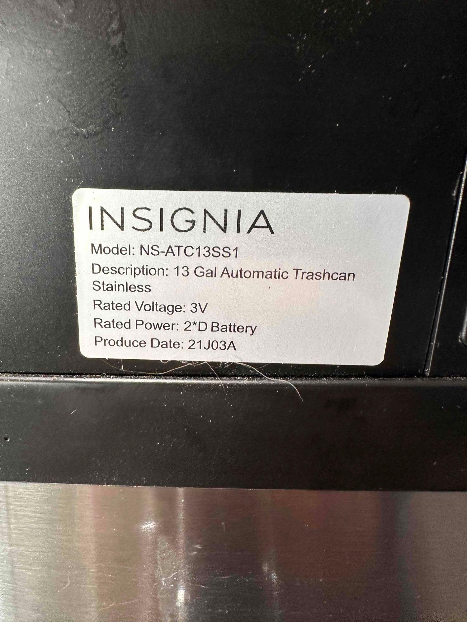 Insignia - 13 Gal. Automatic Trash Can - Stainless Steel