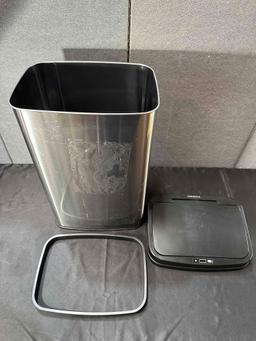 Insignia - 13 Gal. Automatic Trash Can - Stainless Steel