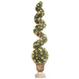 HOME ACCENTS 6FT Pre-Lit Spiral Potted Tree