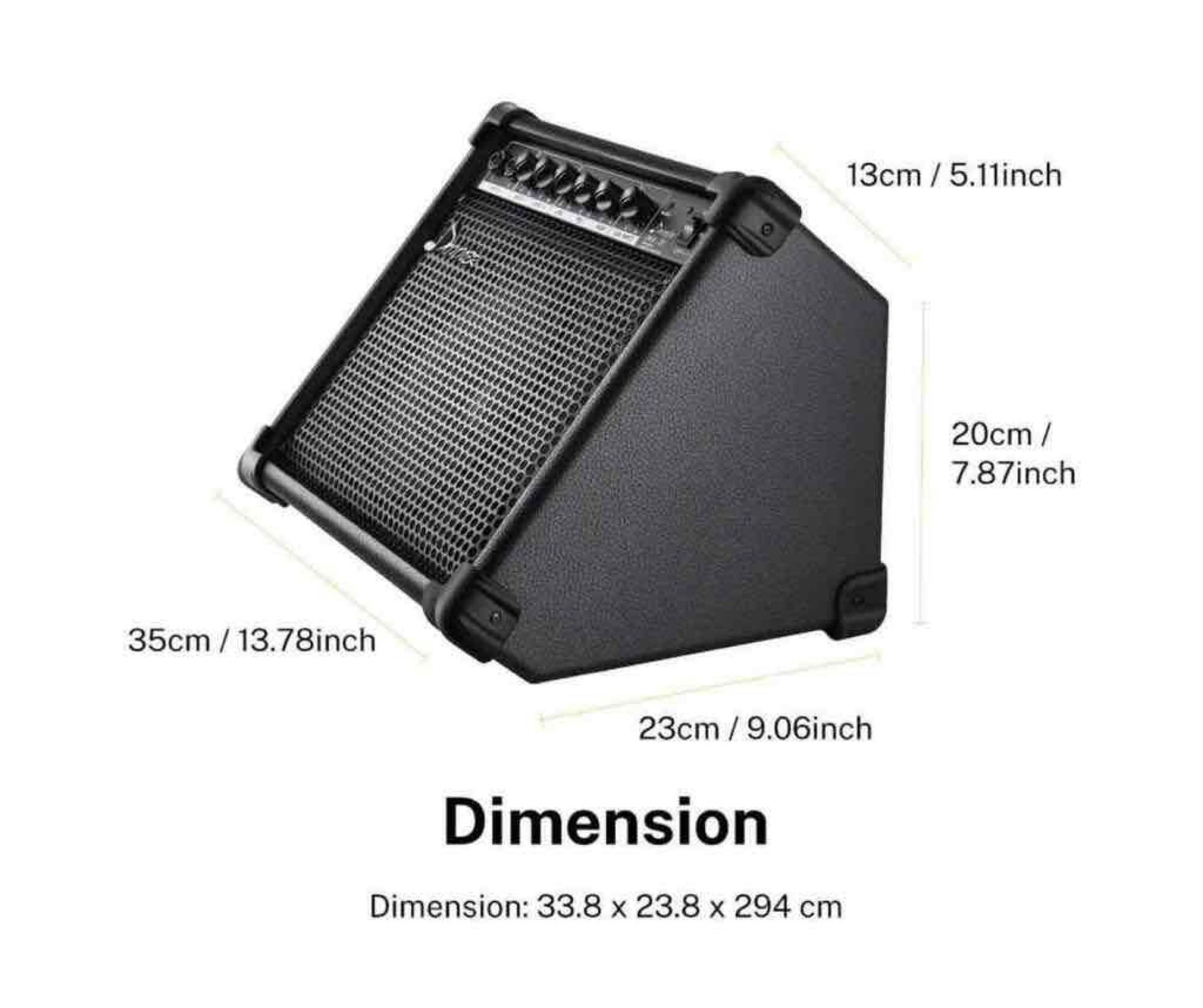 Donner Keyboard Amplifier 20 Watt Keyboard AMP with Aux in and Two Channels, Bass Guitar Amp, Piano