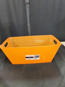 Mainstays Rectangular Beverage Plastic Tub, Orange