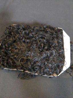 2 Black/Dark Brown Curly Hair Weave/Wigs w/ Scalp Cap