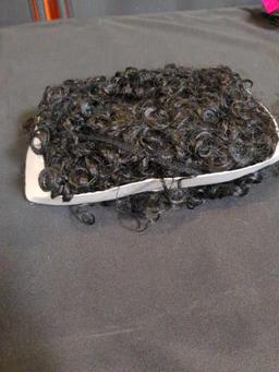 2 Black/Dark Brown Curly Hair Weave/Wigs w/ Scalp Cap