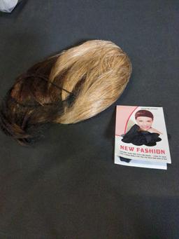 2 Black/Dark Brown Curly Hair Weave/Wigs w/ Scalp Cap