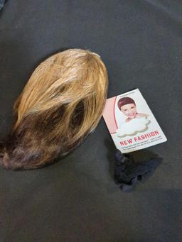 2 Black/Dark Brown Curly Hair Weave/Wigs w/ Scalp Cap