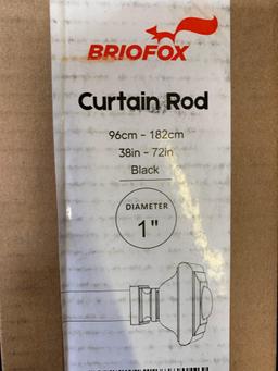 BRIOFOX Black Adjustable Curtain Rod