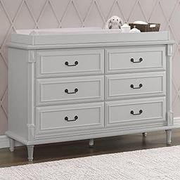 Simmons Kids Juliette 6 Drawer Dresser with Changing Top, Moonstruck Grey, #W347060-1351
