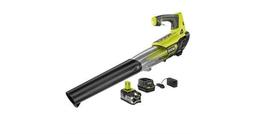 RYOBI ONE+ 18V 100 MPH 280 CFM Variable-Speed Jet Fan Leaf Blower with 4.0 Ah Battery & Charger