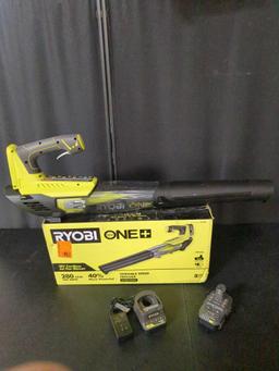 RYOBI ONE+ 18V 100 MPH 280 CFM Variable-Speed Jet Fan Leaf Blower with 4.0 Ah Battery & Charger