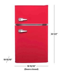 Insignia - Retro 3.1 cu. ft. Mini Fridge with Top Freezer - Red