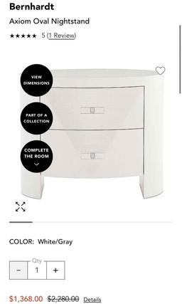 Bernhardt Axiom Oval Nightstand