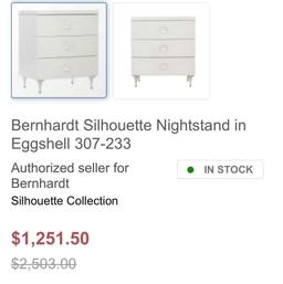 Bernhardt Silhouette Nightstand in Eggshell