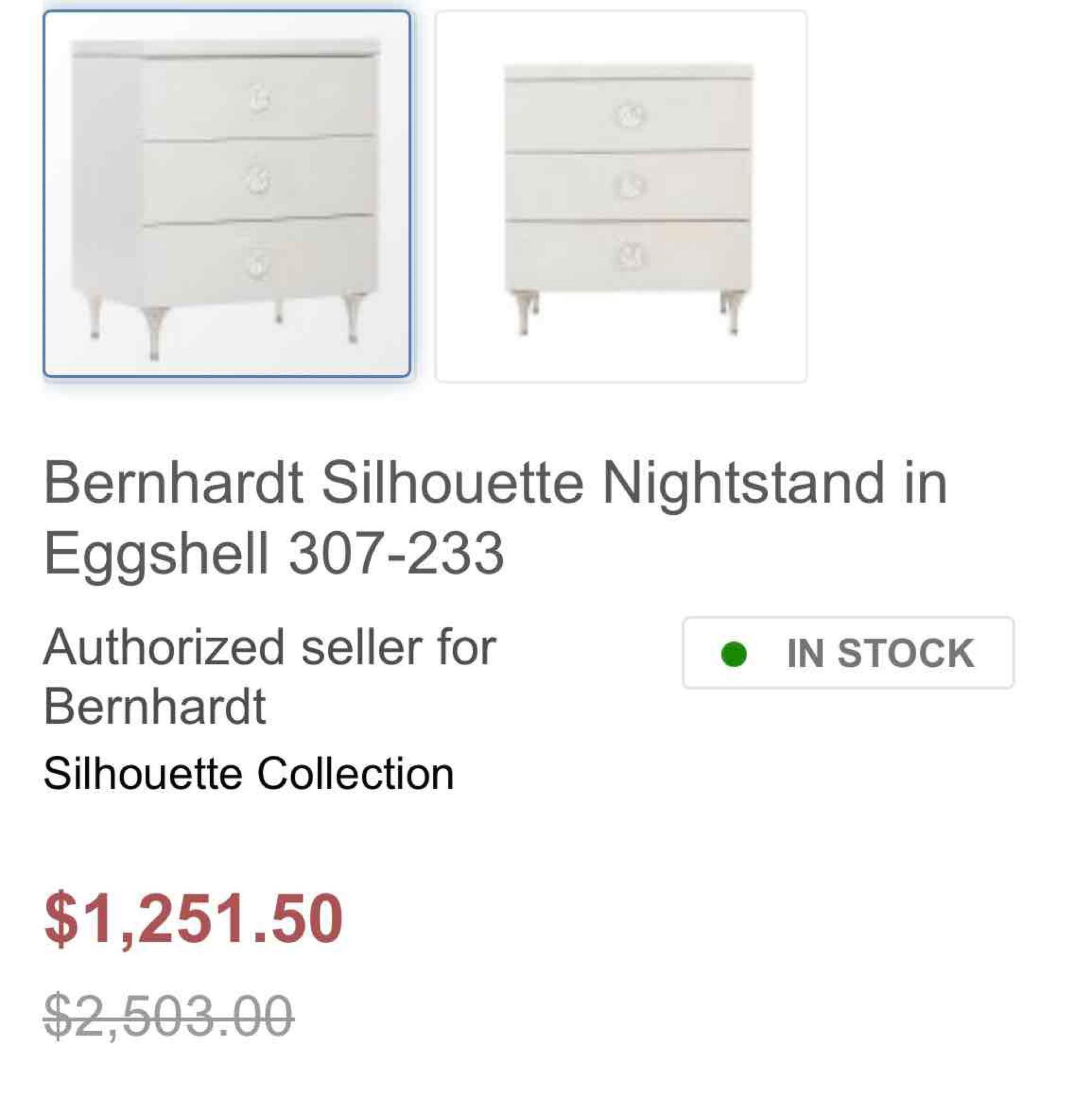 Bernhardt Silhouette Nightstand in Eggshell