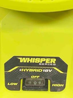 RYOBI ONE+ 18V Cordless Hybrid WHISPER SERIES 12 in. Misting Air Cannon Fan Kit
