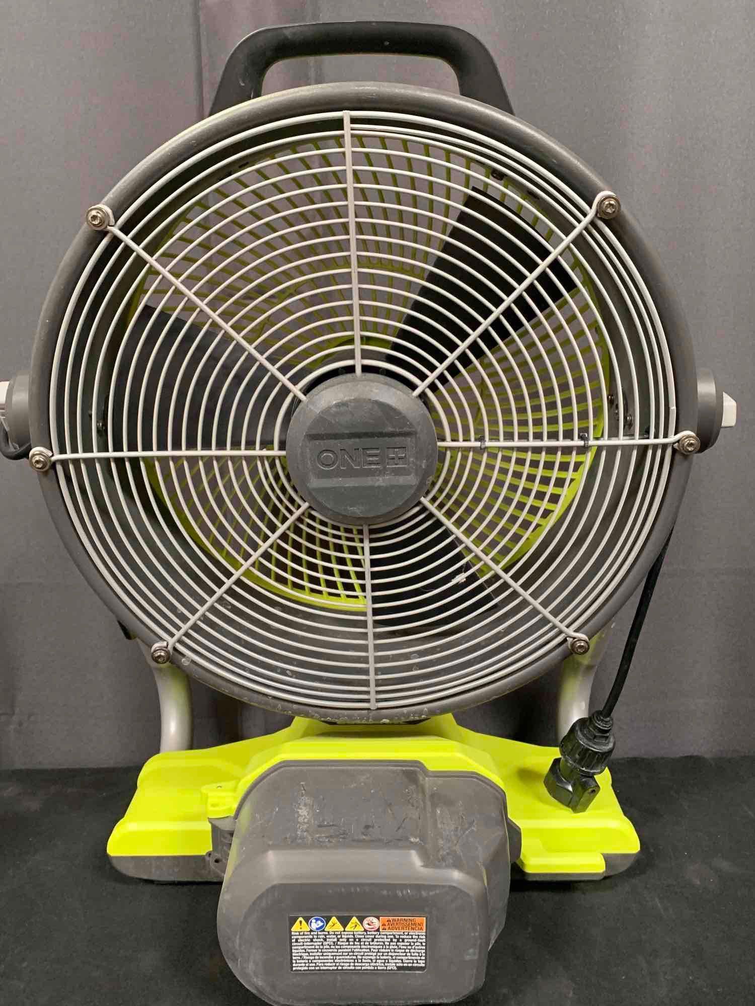 RYOBI ONE+ 18V Cordless Hybrid WHISPER SERIES 12 in. Misting Air Cannon Fan Kit
