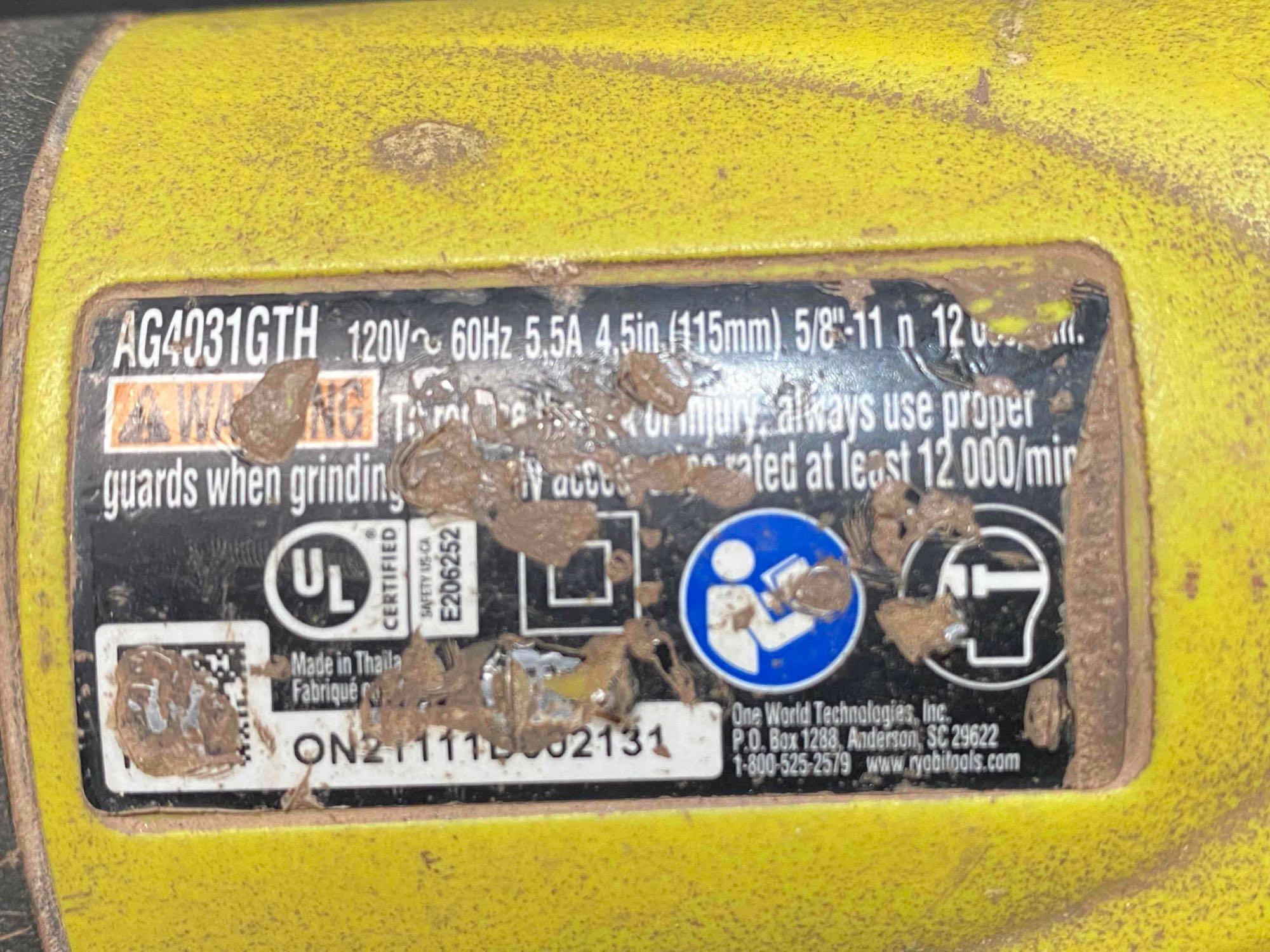 RYOBI 4-1/2? Barrel Grip Angle Grinder