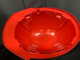 Milwaukee Red Front Brim Hard Hat w/4pt Ratcheting Suspension