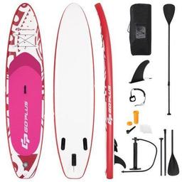 Goplus 10.5ft Inflatable Stand up Paddle Board W/ Carrying Bag & Aluminum Paddle