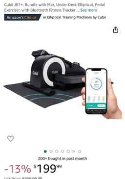 Cubii JR1 Bundle with Mat, Pedal Exerciser