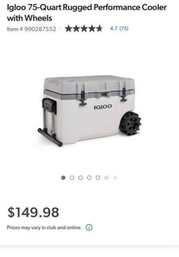 Igloo 75-Quart Rugged Performance Cooler with Wheels