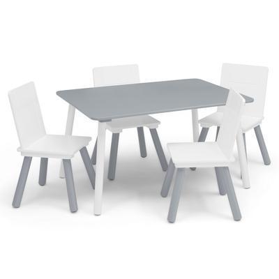 Delta Children 5pc Kids Table and Chair Set, One Size, Gray