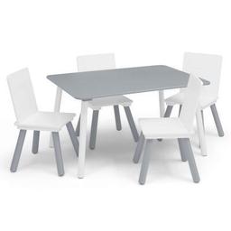 Delta Children 5pc Kids Table and Chair Set, One Size, Gray