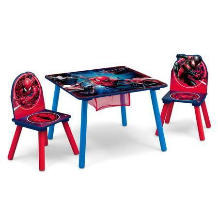 Delta Children Spider-Man Kids' Table and Chair Set with Storage (2 Chairs Included)