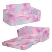 Delta Children Cozee 2-in-1 Wide Convertible Sofa To Lounger In Pink Tie Dye