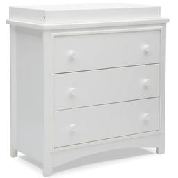 Delta Children Perry 3-Drawer Dresser with Changing Top, White