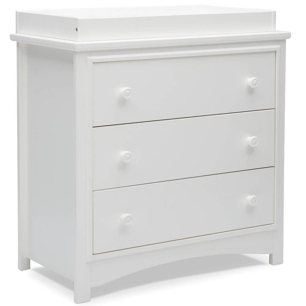 Delta Children Perry 3-Drawer Dresser with Changing Top, White