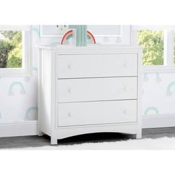 Delta Children Perry 3-Drawer Dresser with Changing Top, White
