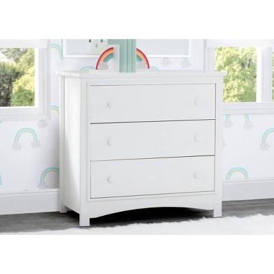 Delta Children Perry 3-Drawer Dresser with Changing Top, White