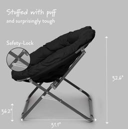 Urban Shop Canvas Oversized Polycanvas Saucer Chair, Grey