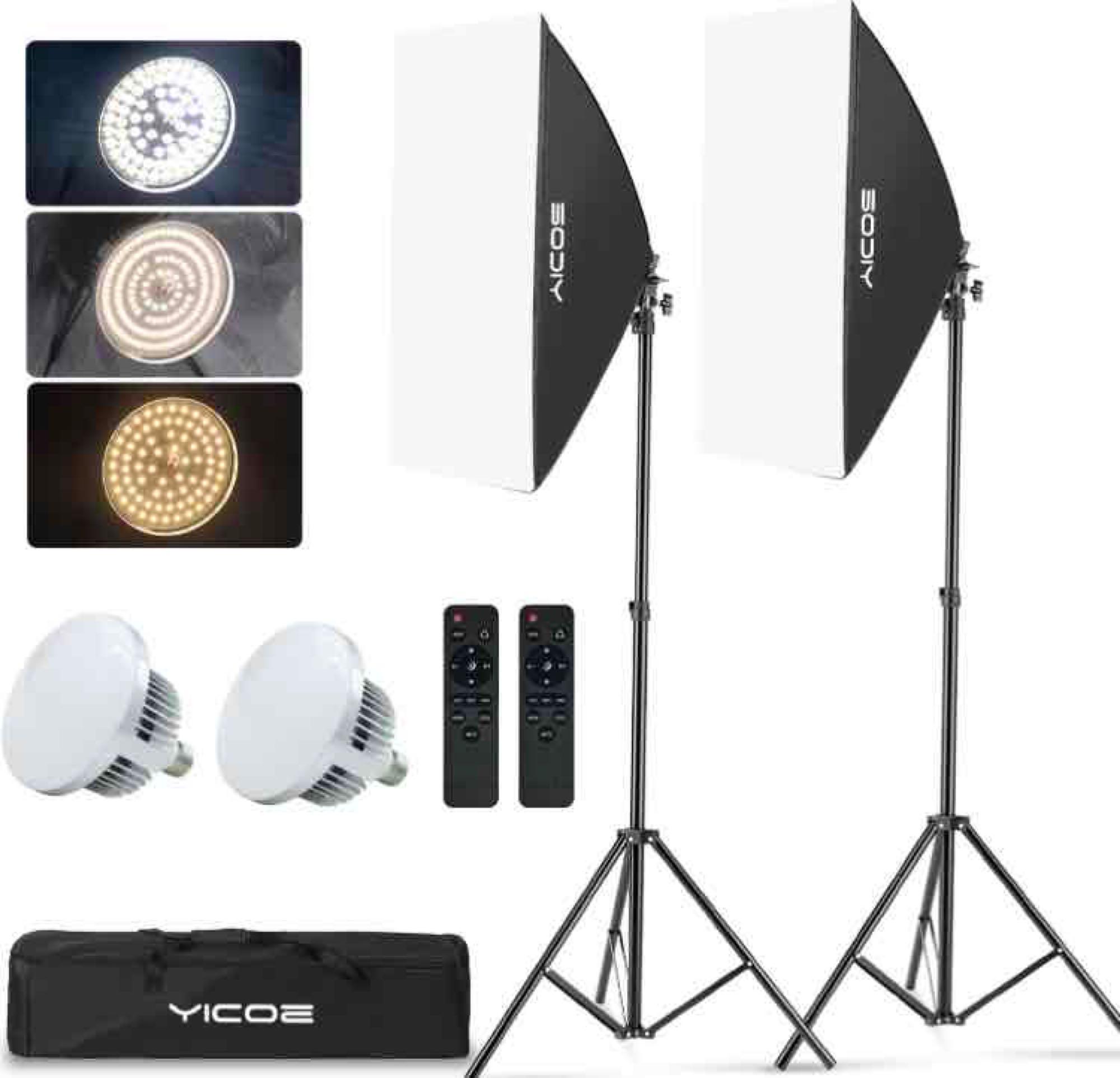 YICOE Photography Lighting Softbox Lighting Kit