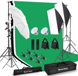 MOUNTDOG Photography Lighting Kit, 6.6X 10ft Backdrop Stand System