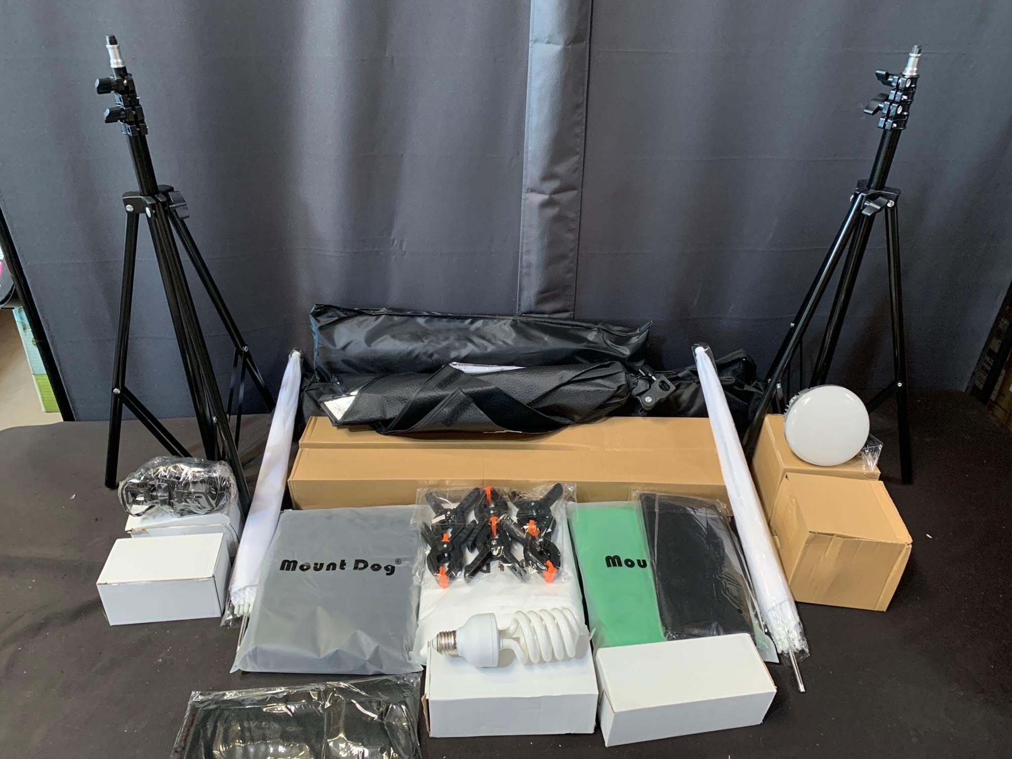 MOUNTDOG Photography Lighting Kit, 6.6X 10ft Backdrop Stand System